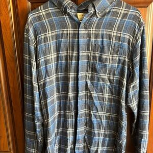 Blue and Gray Plaid Men's Shirt